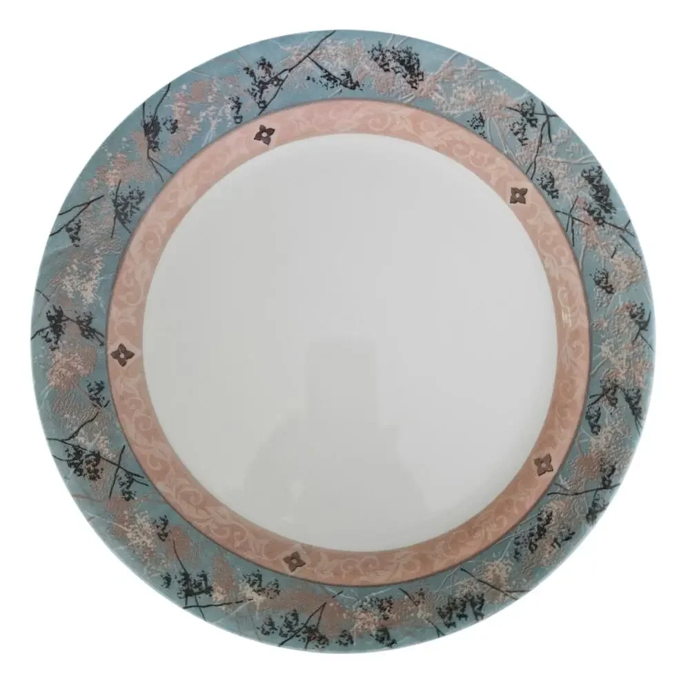 Corelle Corning Blue Pink Floral Branch Dinner Plates Set of 4 10.25